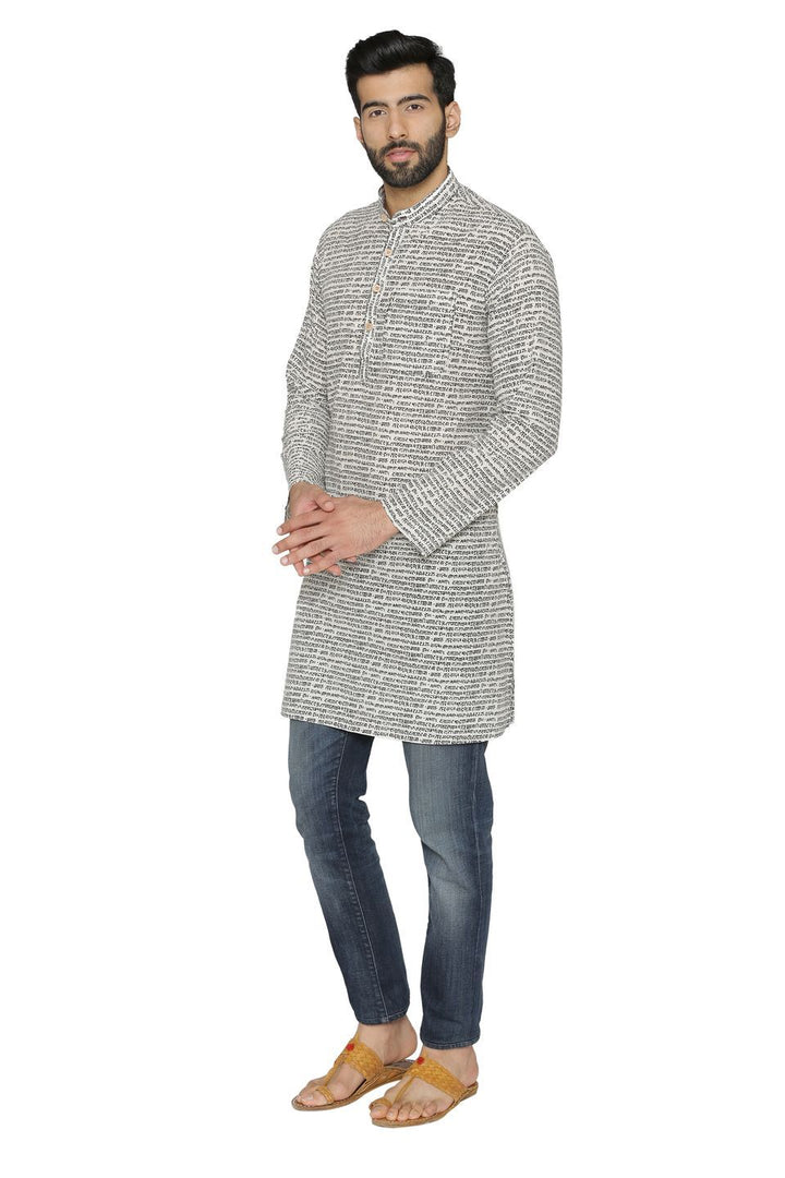 100% Jaipur Cotton White Long Indian Kurta