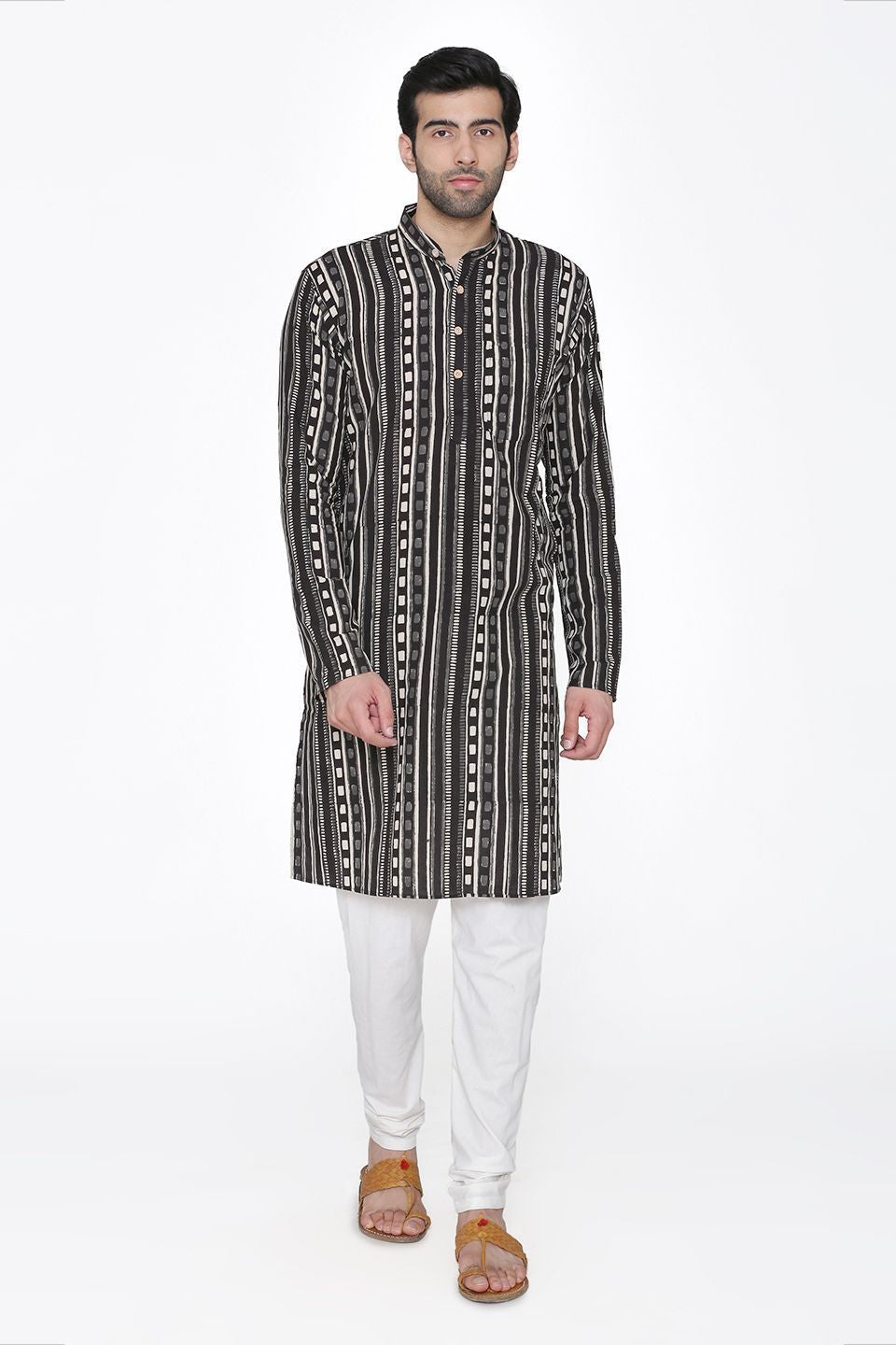 Jaipur 100%  Cotton Black Long Kurta