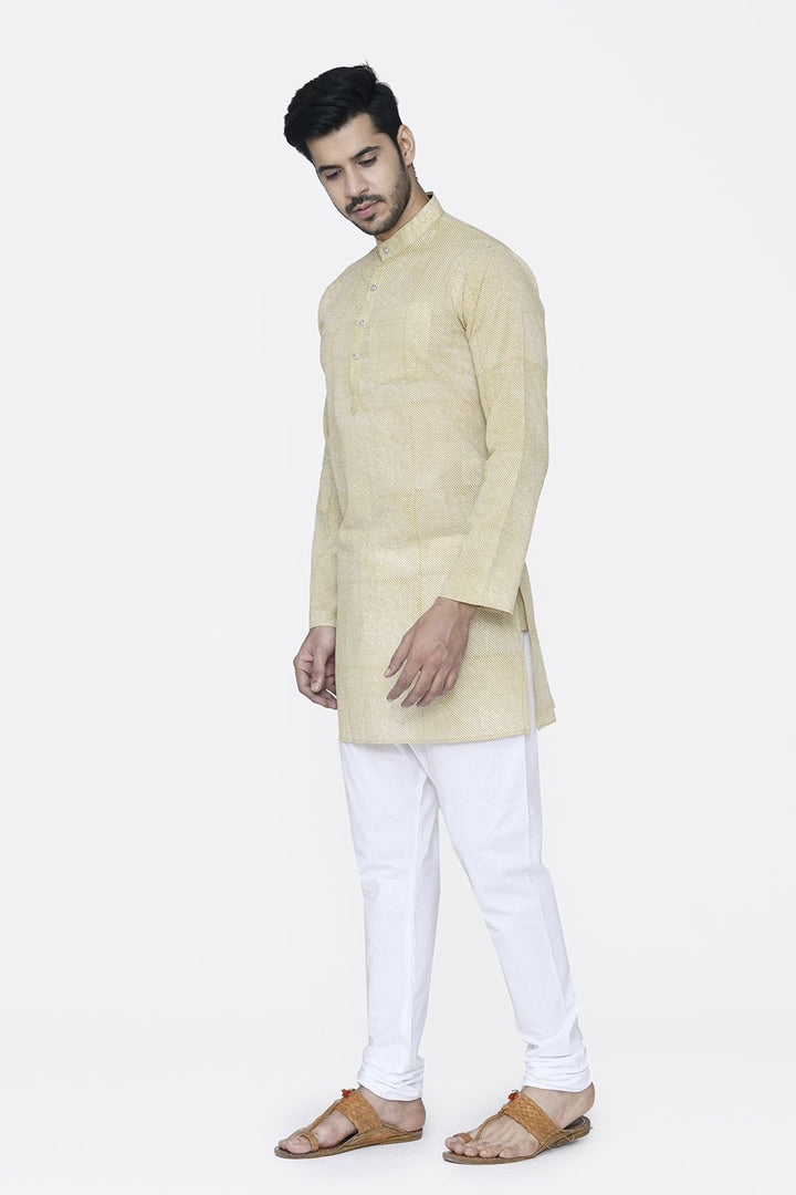 Jaipur 100% Cotton Beige Long Kurta Pajama