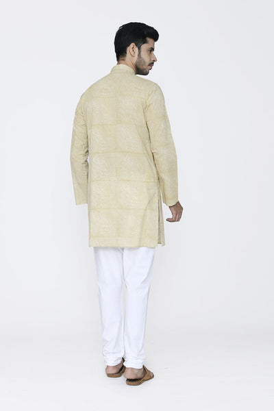 Jaipur 100% Cotton Beige Long Kurta Pajama