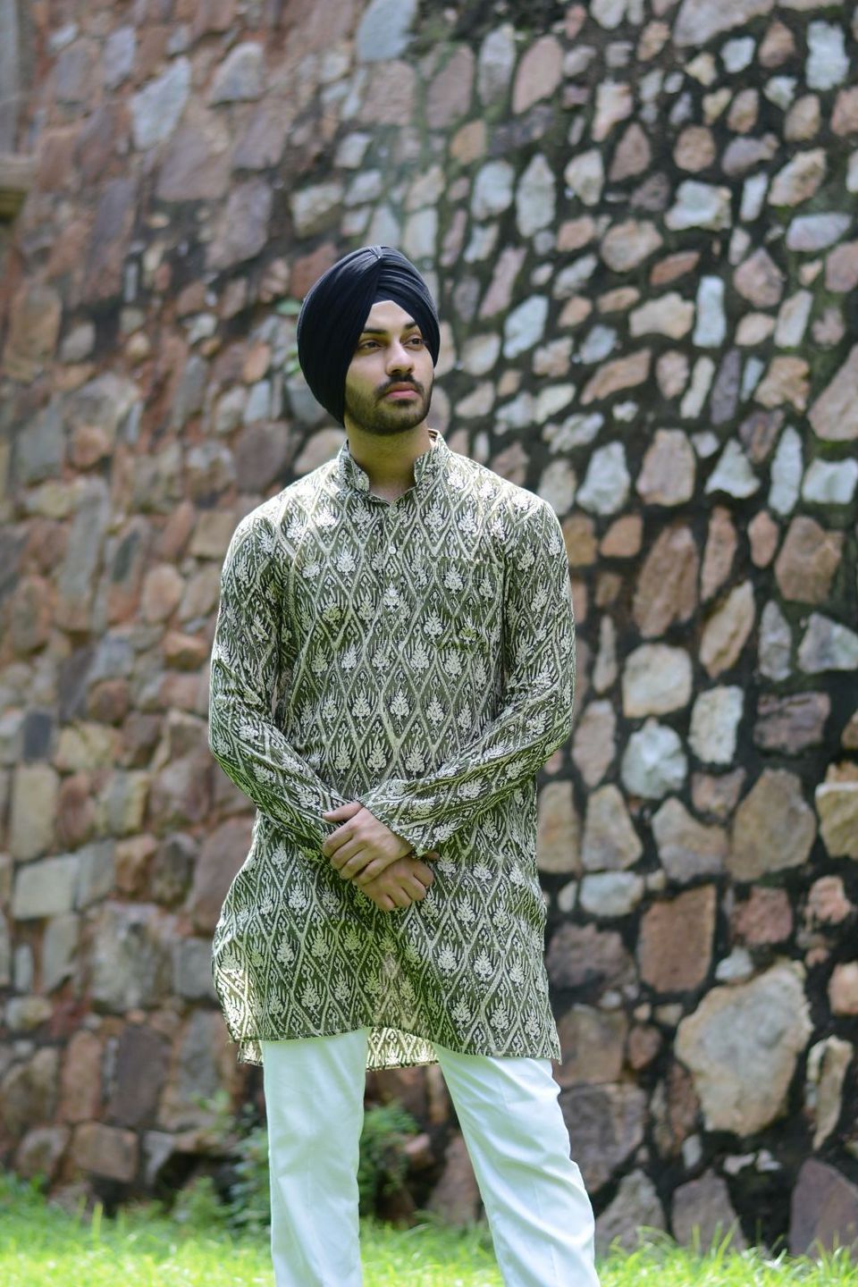 Jaipur 100% Cotton Green Long Kurta Pajama