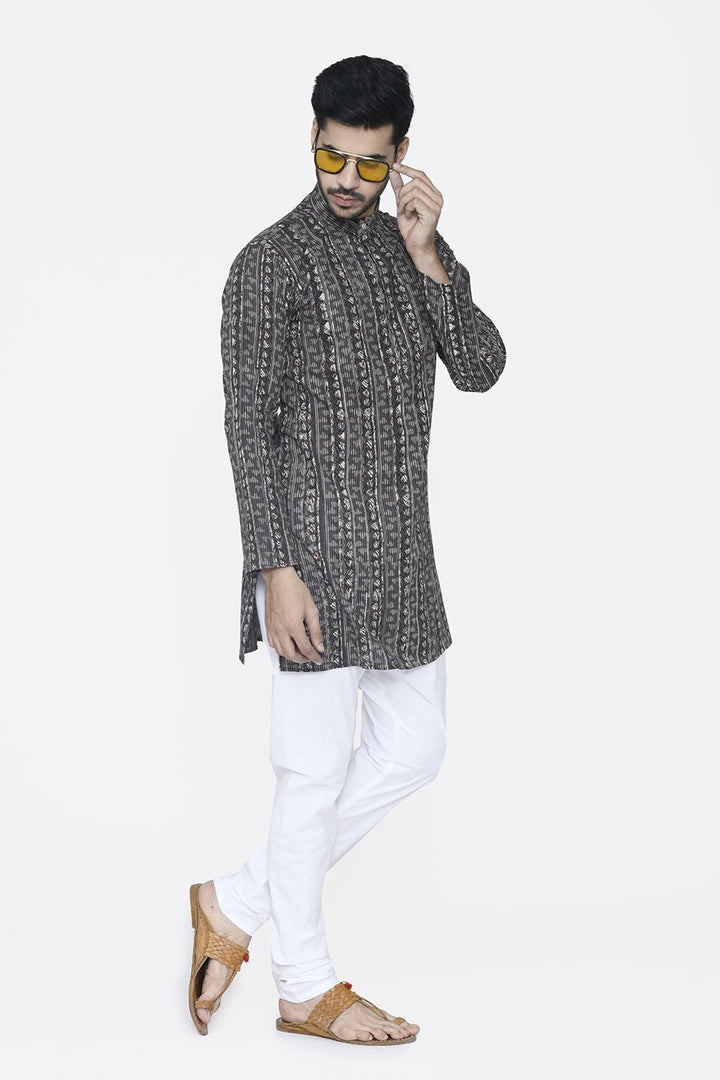 Jaipur 100% Cotton Black Long Kurta Pajama