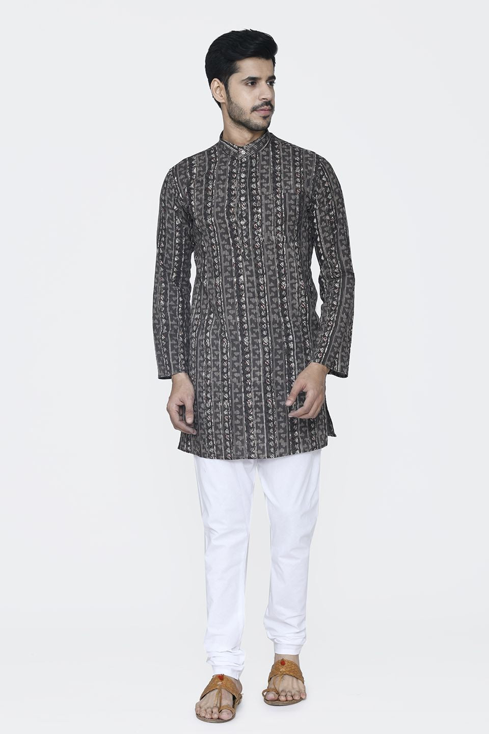 Jaipur 100% Cotton Black Long Kurta Pajama