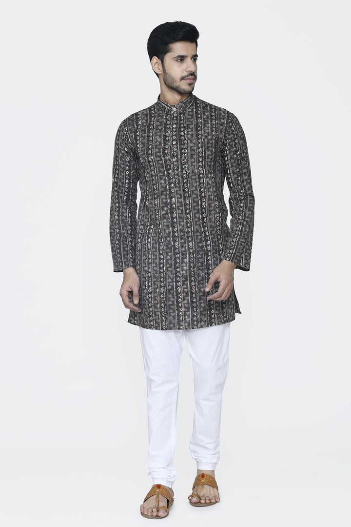 Jaipur 100% Cotton Black Long Kurta Pajama