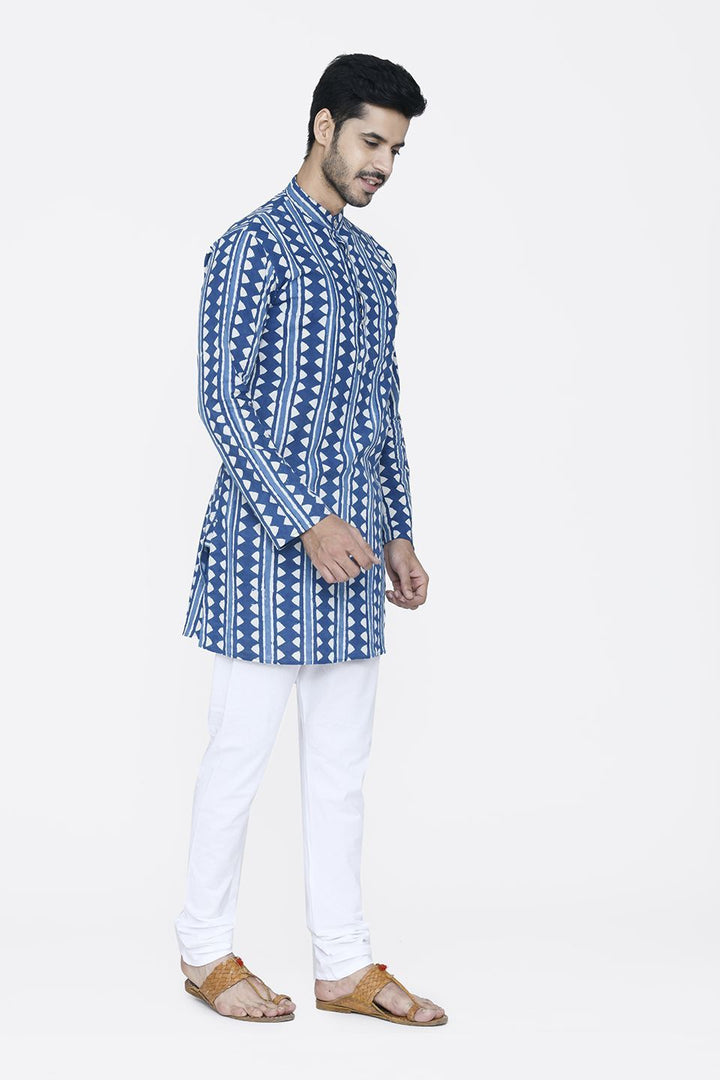 Jaipur 100% Cotton Blue Long Kurta Pajama