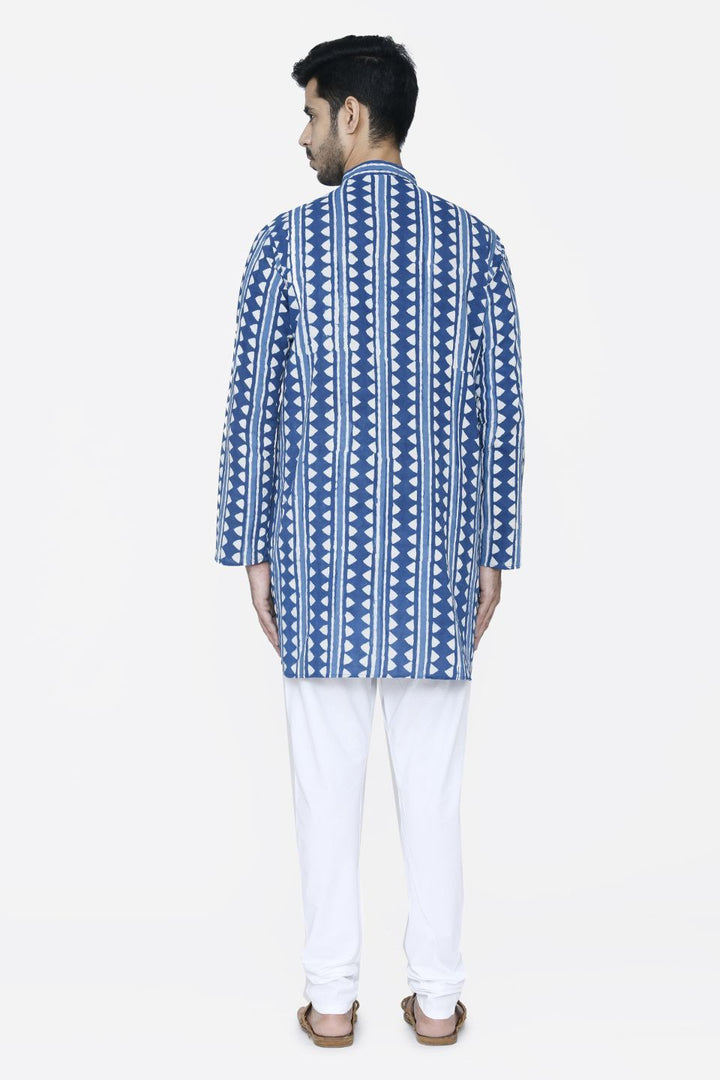 Jaipur 100% Cotton Blue Long Kurta Pajama