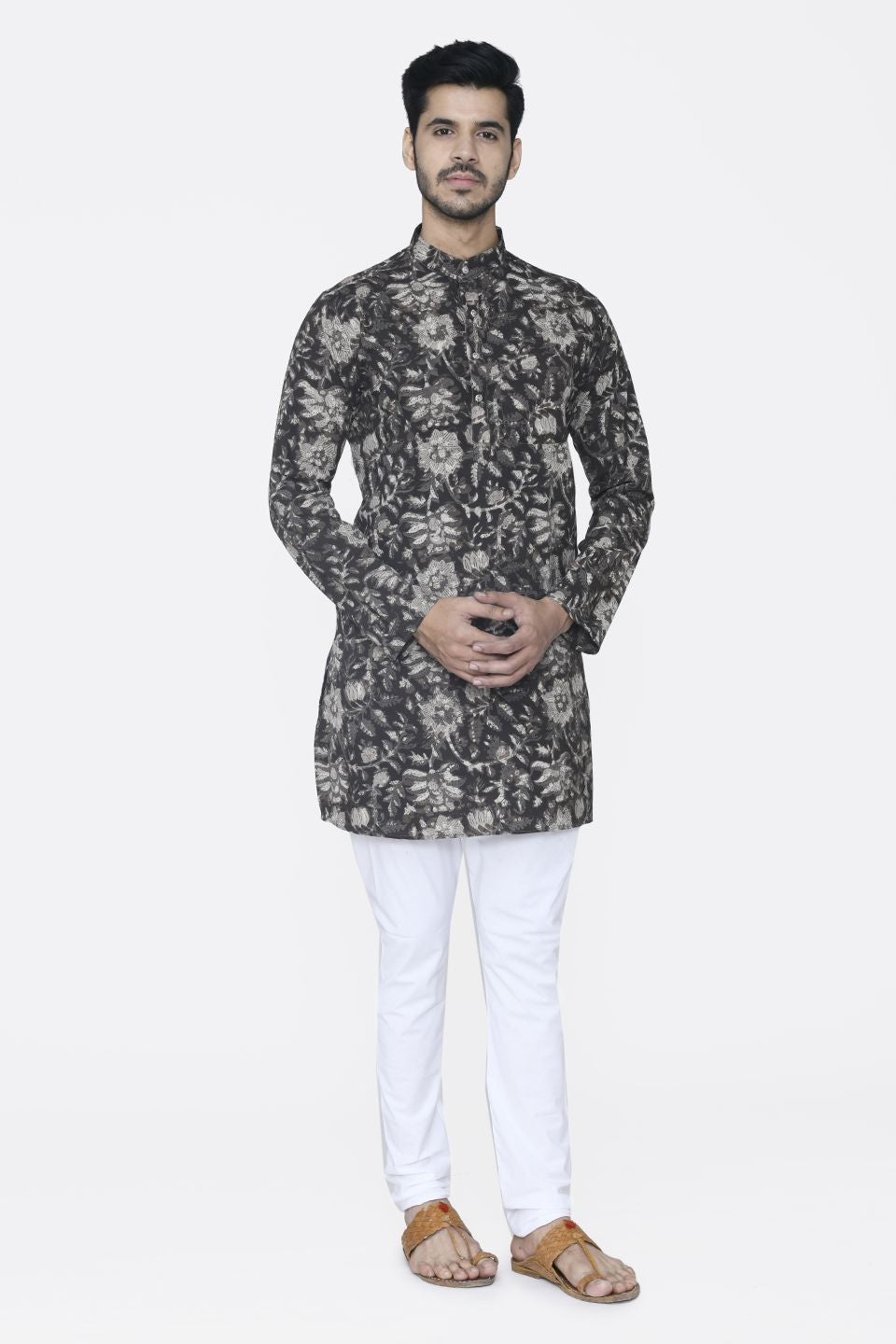 Jaipur 100% Cotton Black Long Kurta Pajama