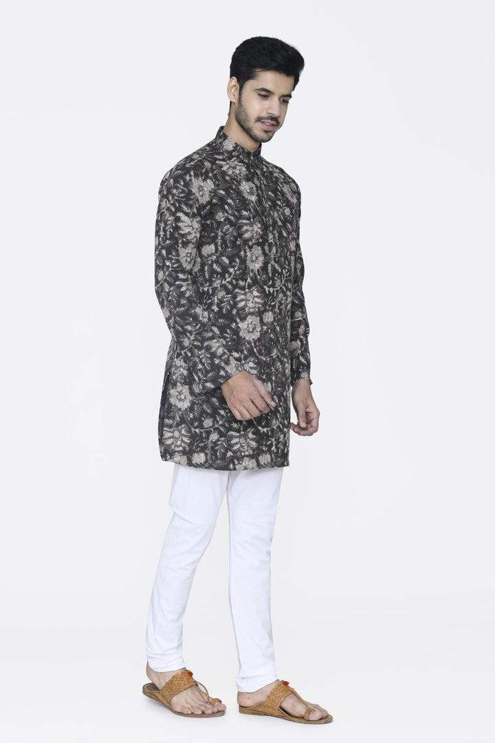 Jaipur 100% Cotton Black Long Kurta Pajama