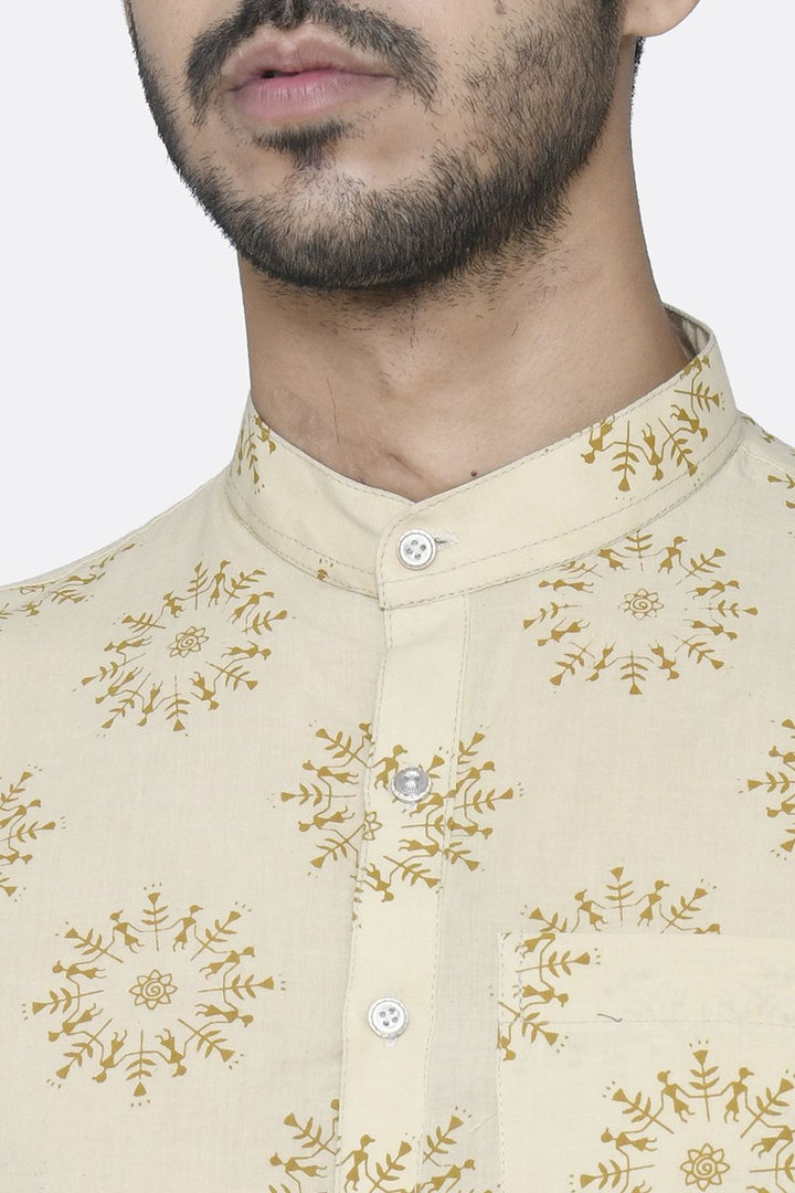 Jaipur 100% Cotton Yellow Long Kurta Pajama