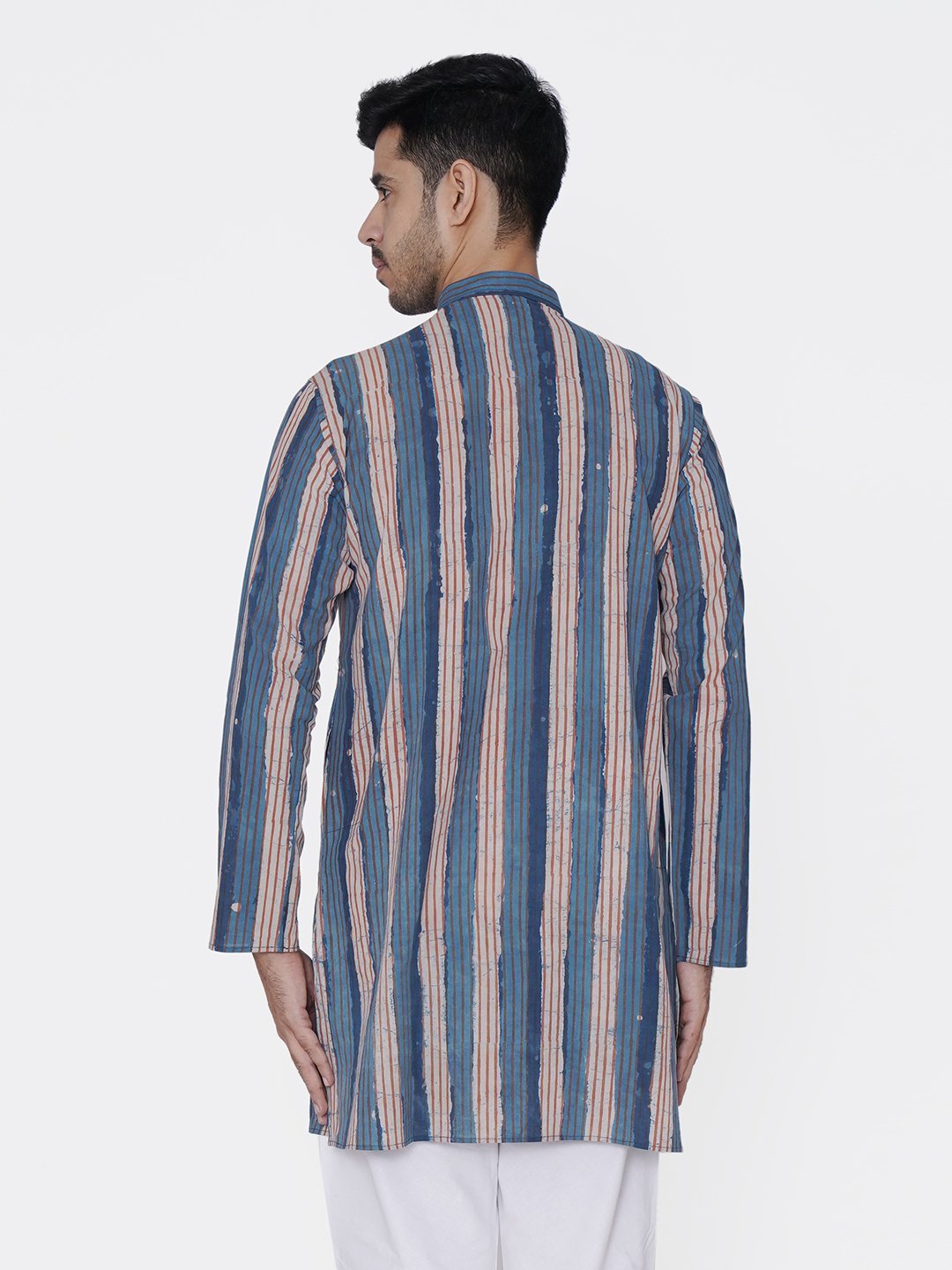 WINTAGE Men's Jaipur Cotton Festive and Casual Long Indian Kurta Sleepset: Light Blue