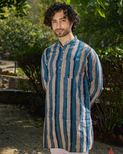 Jaipur 100% Cotton Light Blue Long Kurta Pajama