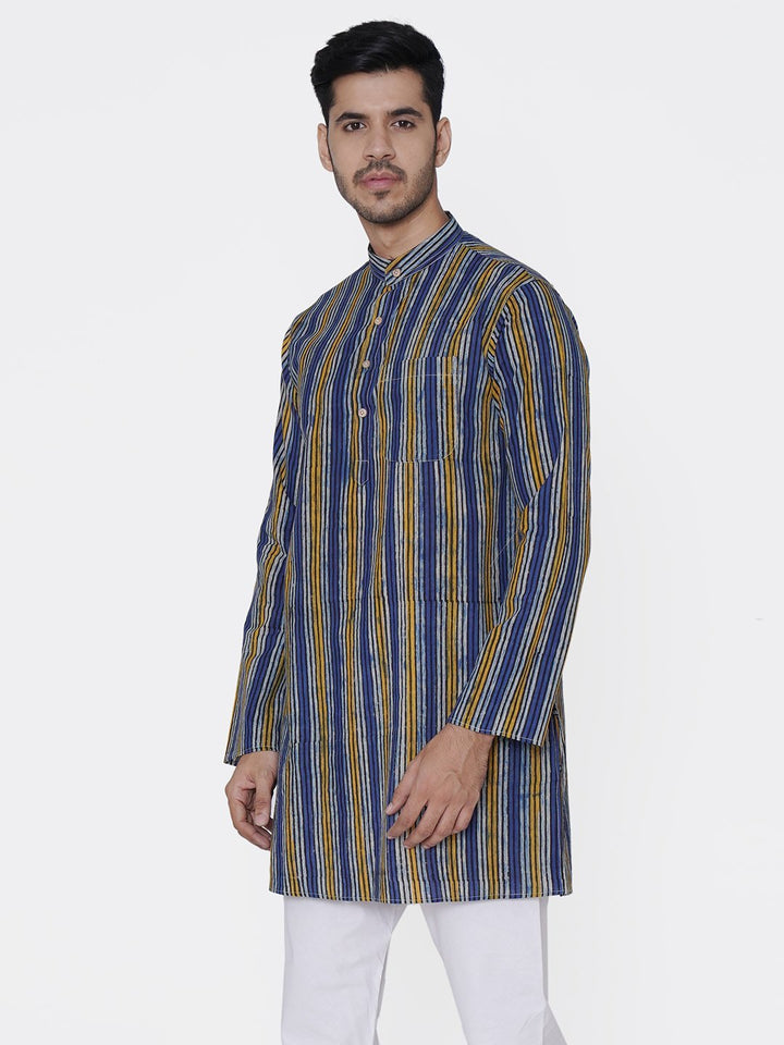 WINTAGE Men's Jaipur Cotton Festive and Casual Long Indian Kurta Sleepset: Multicolor
