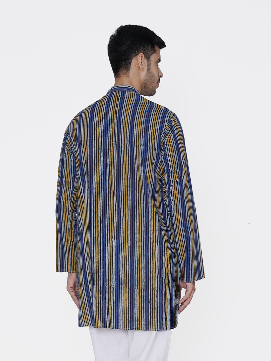 WINTAGE Men's Jaipur Cotton Festive and Casual Long Indian Kurta Sleepset: Multicolor
