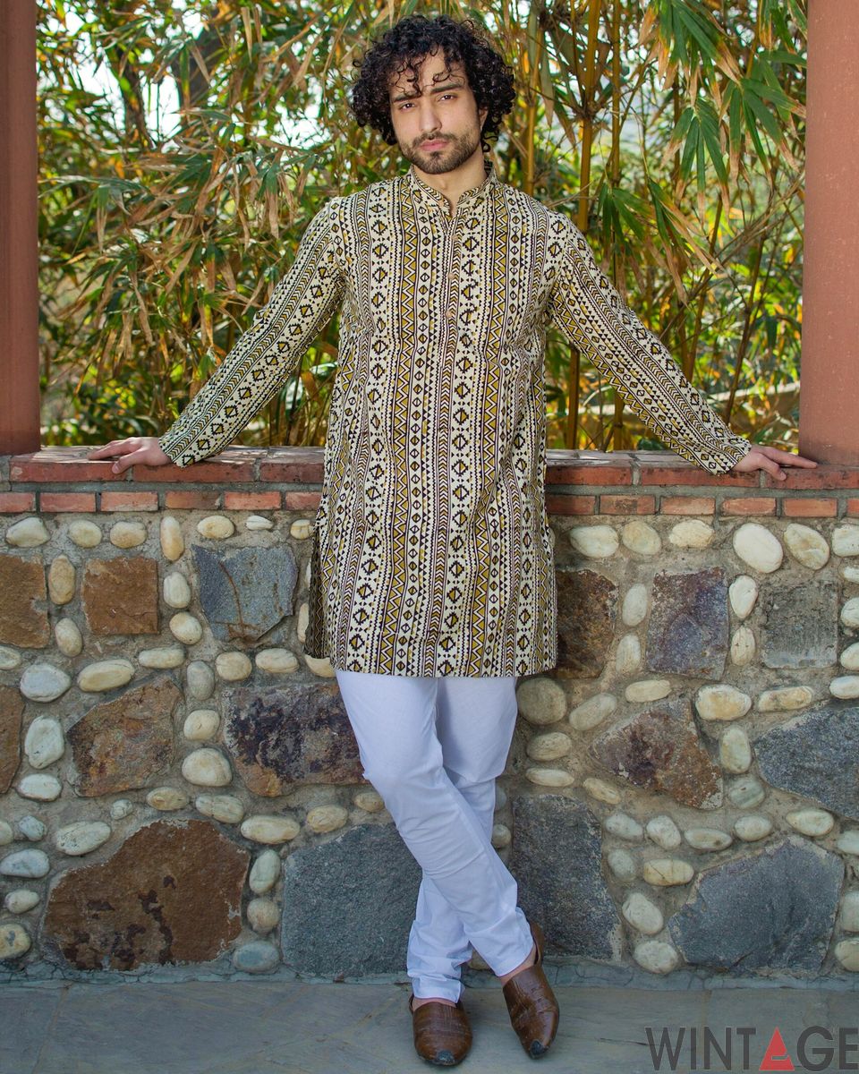 Jaipur 100% Cotton Brown Long Kurta Pajama