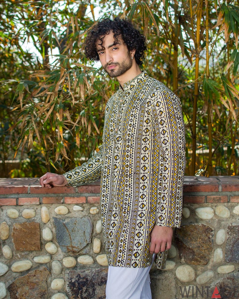 Jaipur 100% Cotton Brown Long Kurta Pajama