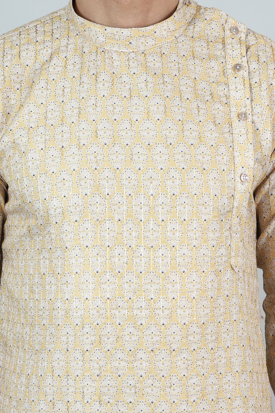 Digital Print Cotton Silk Yellow Kurta Pyjama