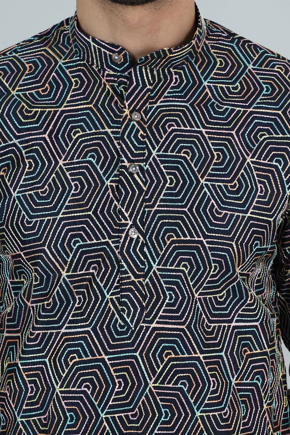 Digital Print Cotton Silk Multicolored Kurta Pyjama
