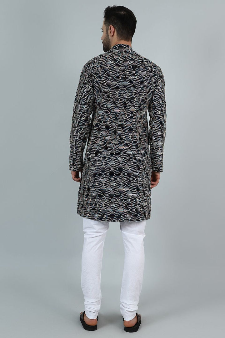 Digital Print Cotton Silk Multicolored Kurta Pyjama