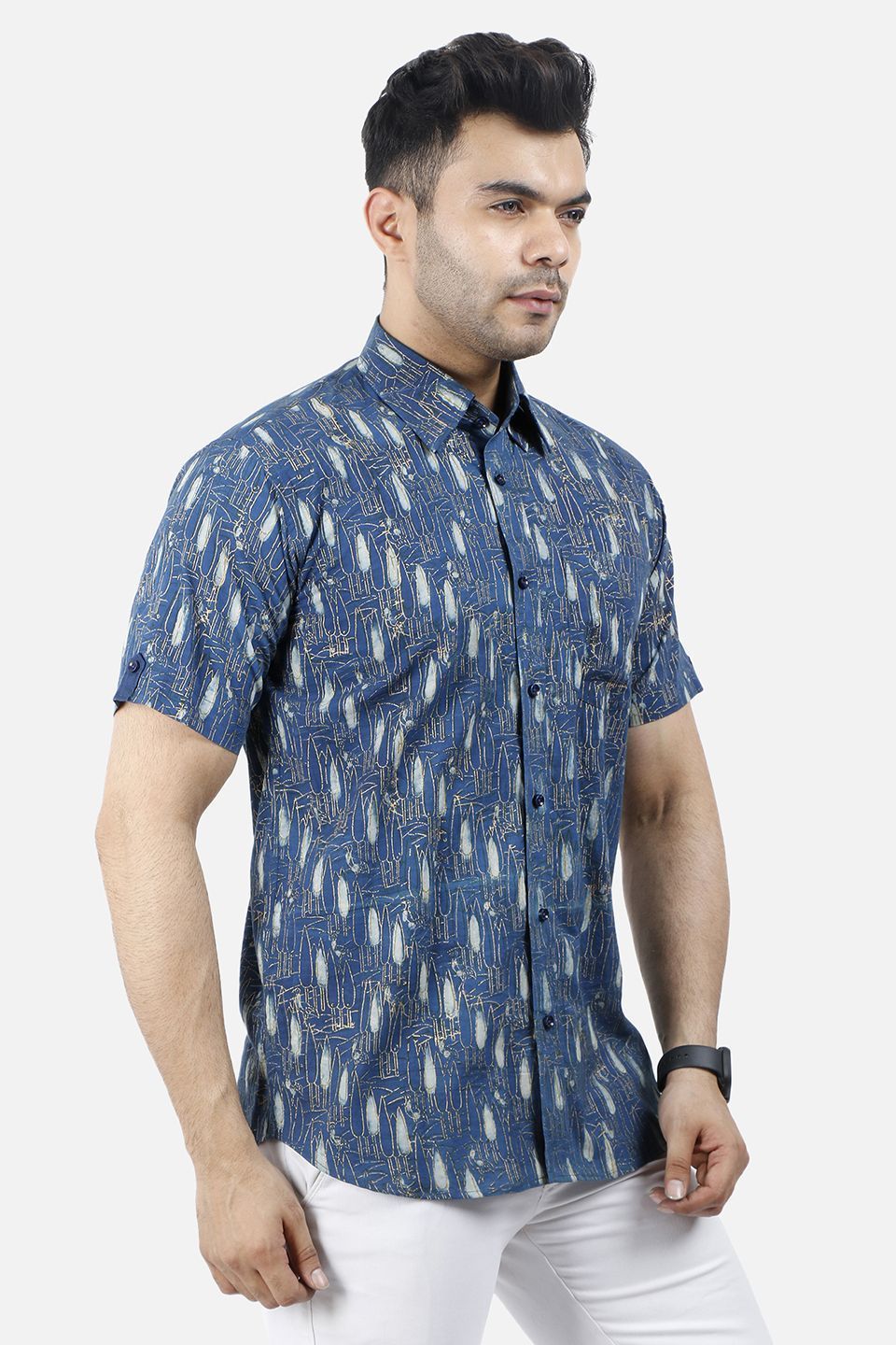 Jaipur 100% Cotton Blue Design Shirt