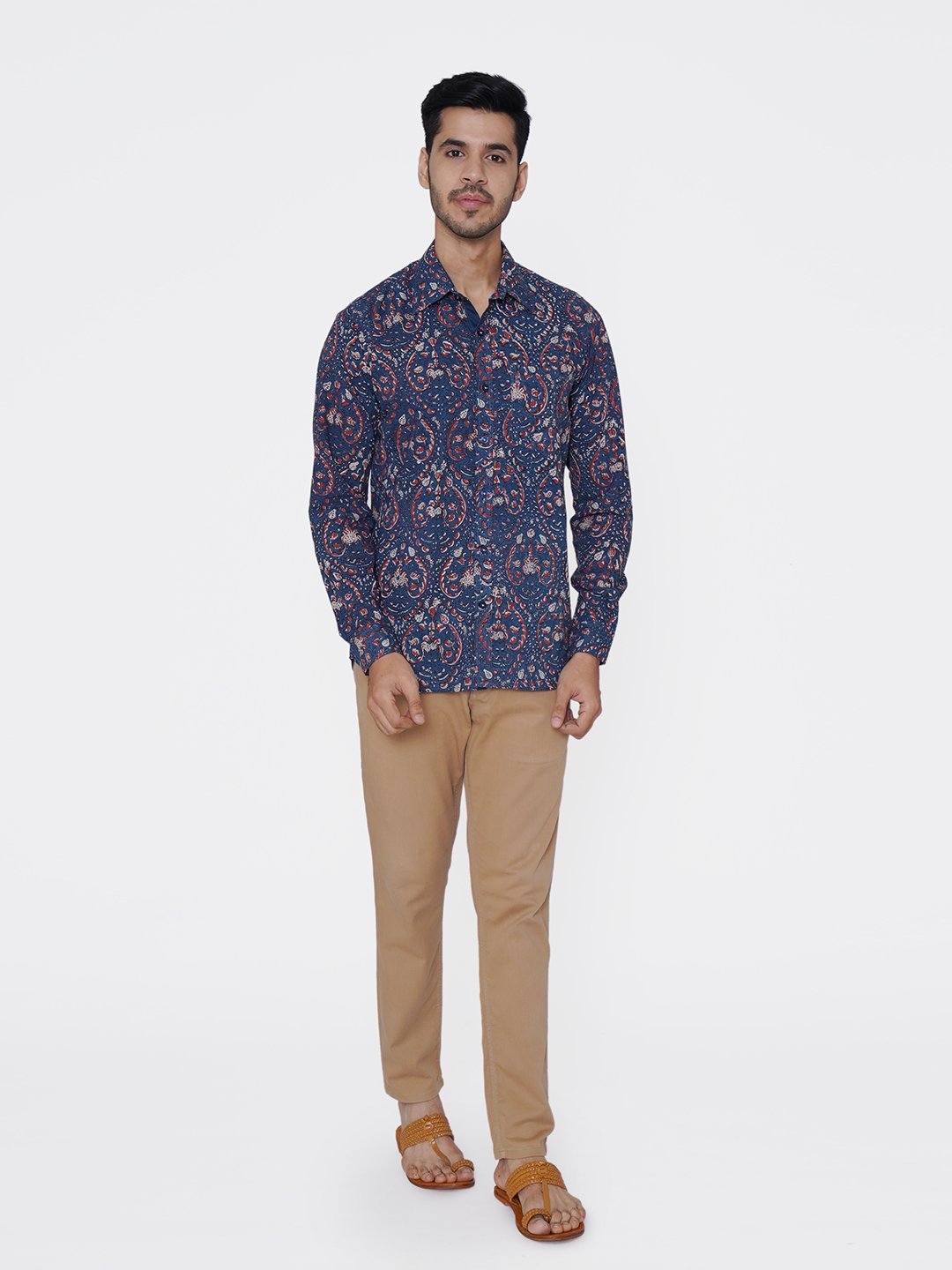 WINTAGE Men's Jaipur Cotton Tropical Hawaiian Batik Casual Shirt: Multicolor