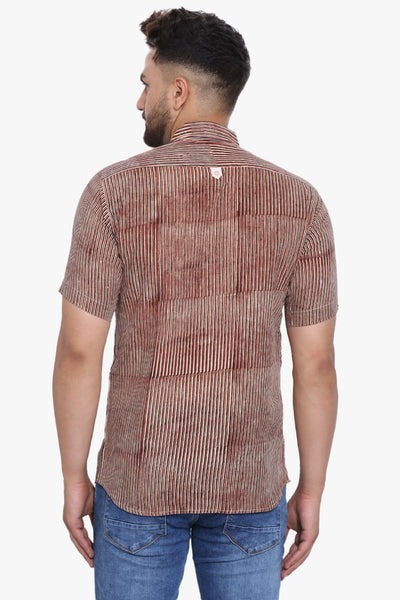 Jaipur 100% Cotton Red Striped Shirt