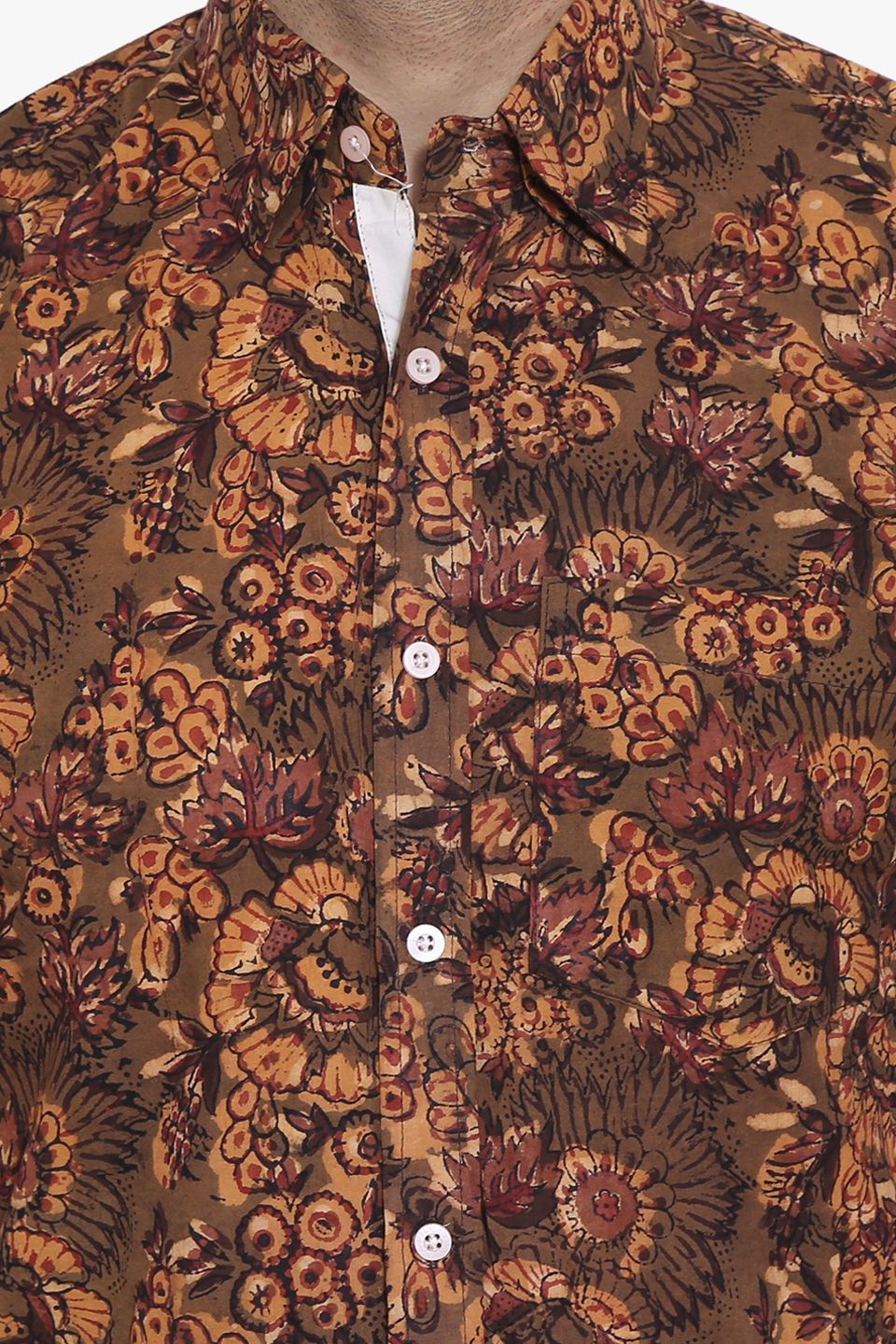 Jaipur 100% Cotton Brown Floral Shirt
