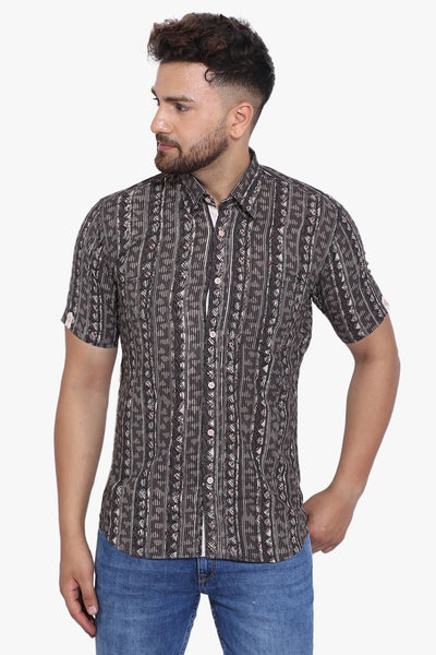 Jaipur 100% Cotton Black Design Shirt