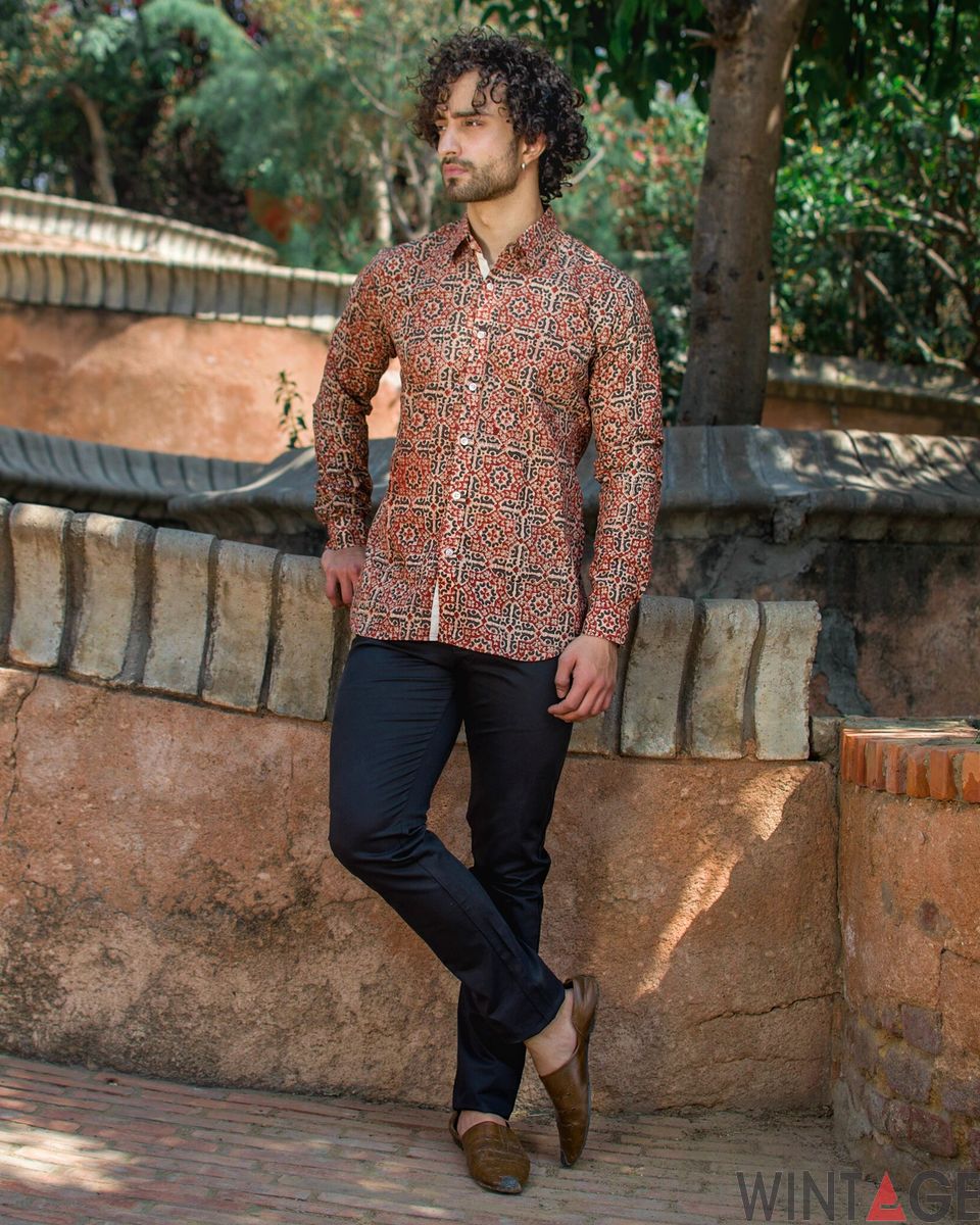 Jaipur 100% Cotton Red Design Shirt