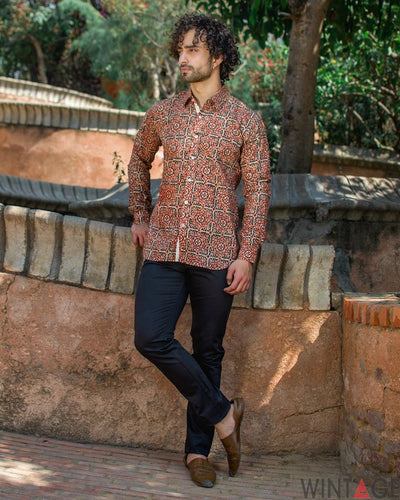 Jaipur 100% Cotton Red Design Shirt
