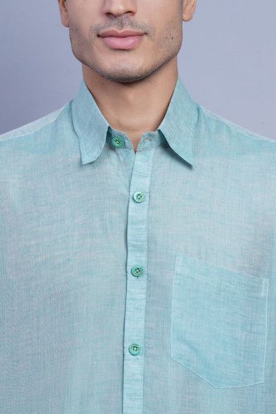 WINTAGE Men's Linen Casual Shirt: Sky Blue