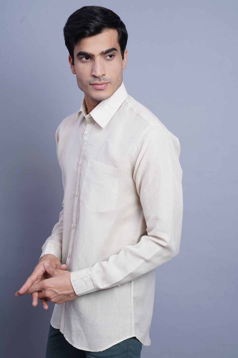 Linen Cotton Beige Shirt