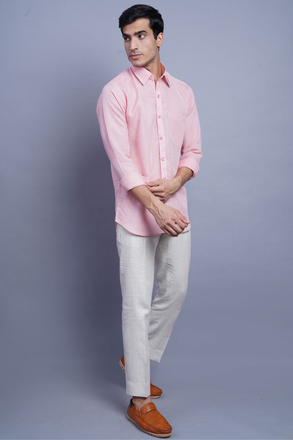 Linen Cotton Light Pink Shirt