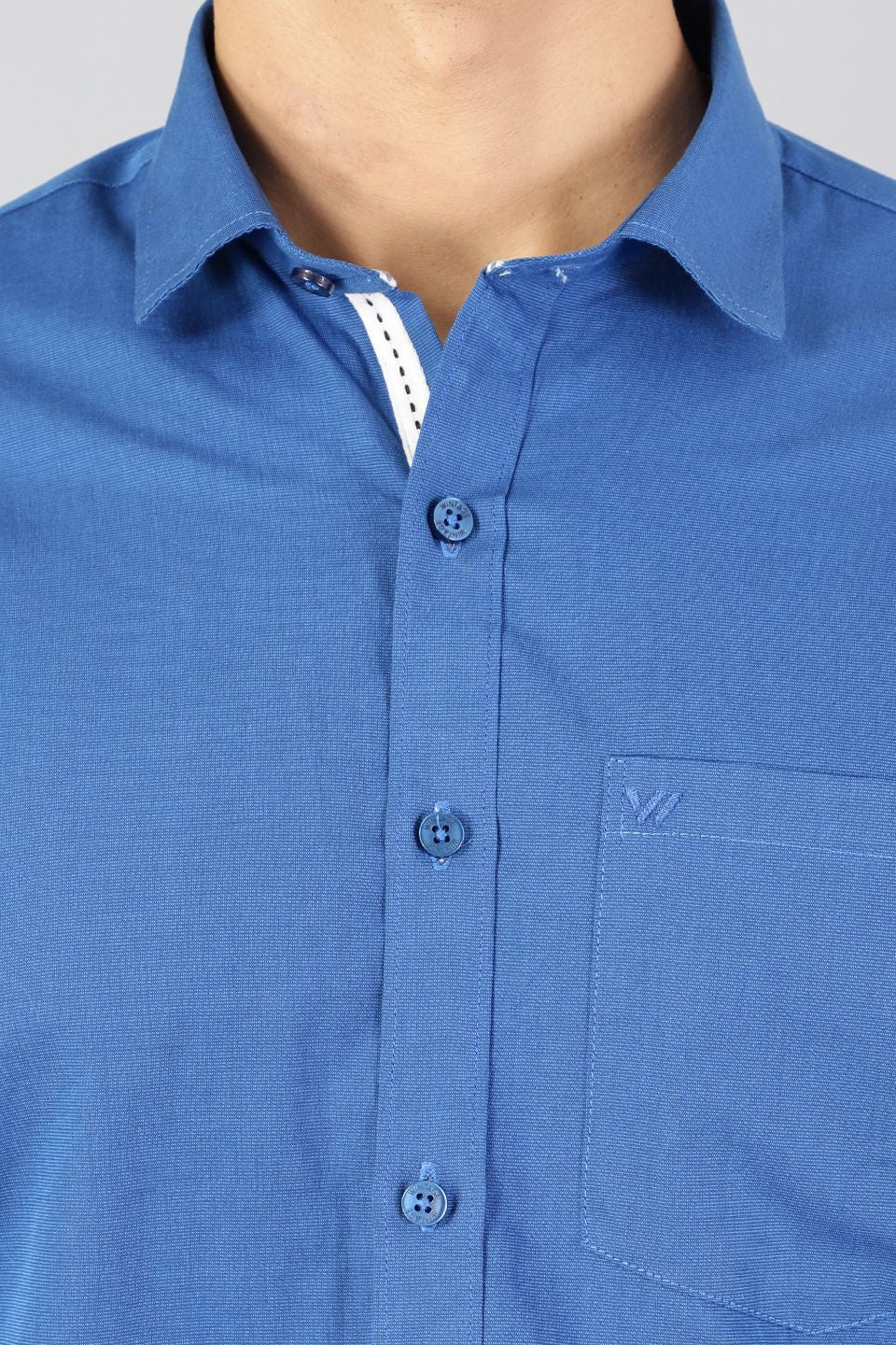 100% Premium Cotton Blue Solid Shirt