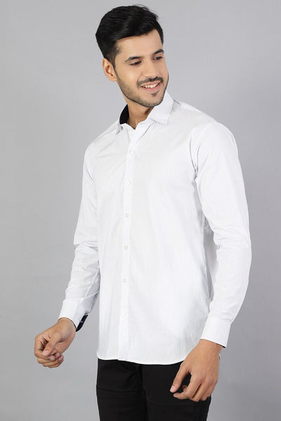 100% Premium Cotton White Stripe Shirt