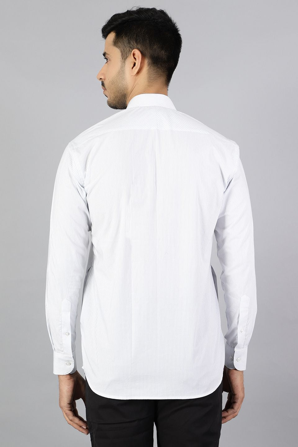 100% Premium Cotton White Stripe Shirt