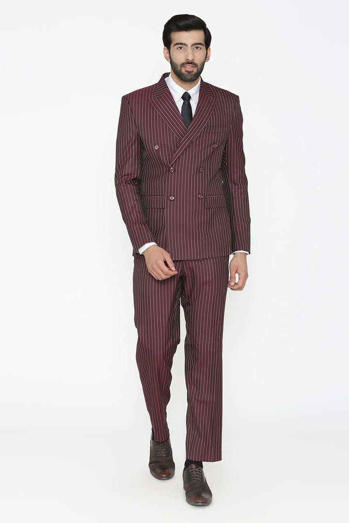 Polyester Cotton Red Suit