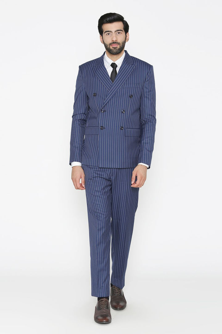 Polyester Cotton Blue Suit