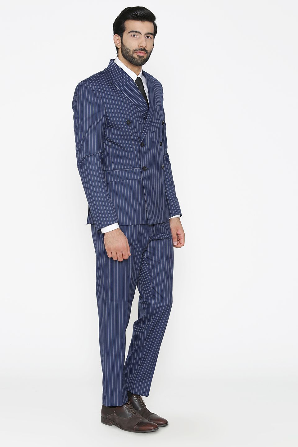 Polyester Cotton Blue Suit