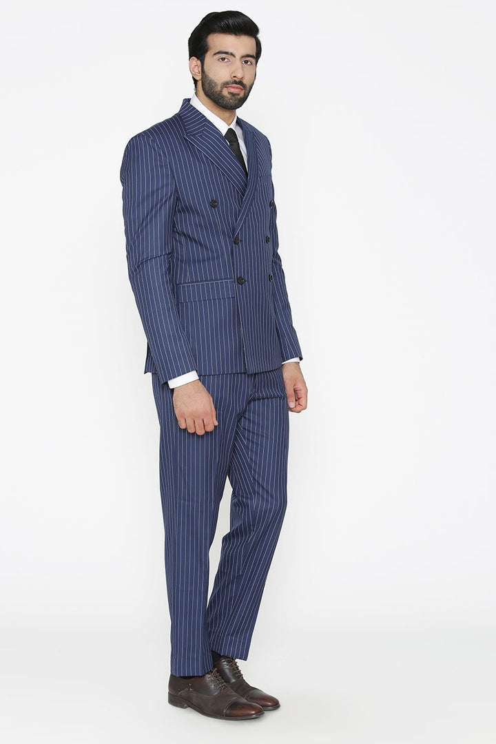 Polyester Cotton Blue Suit