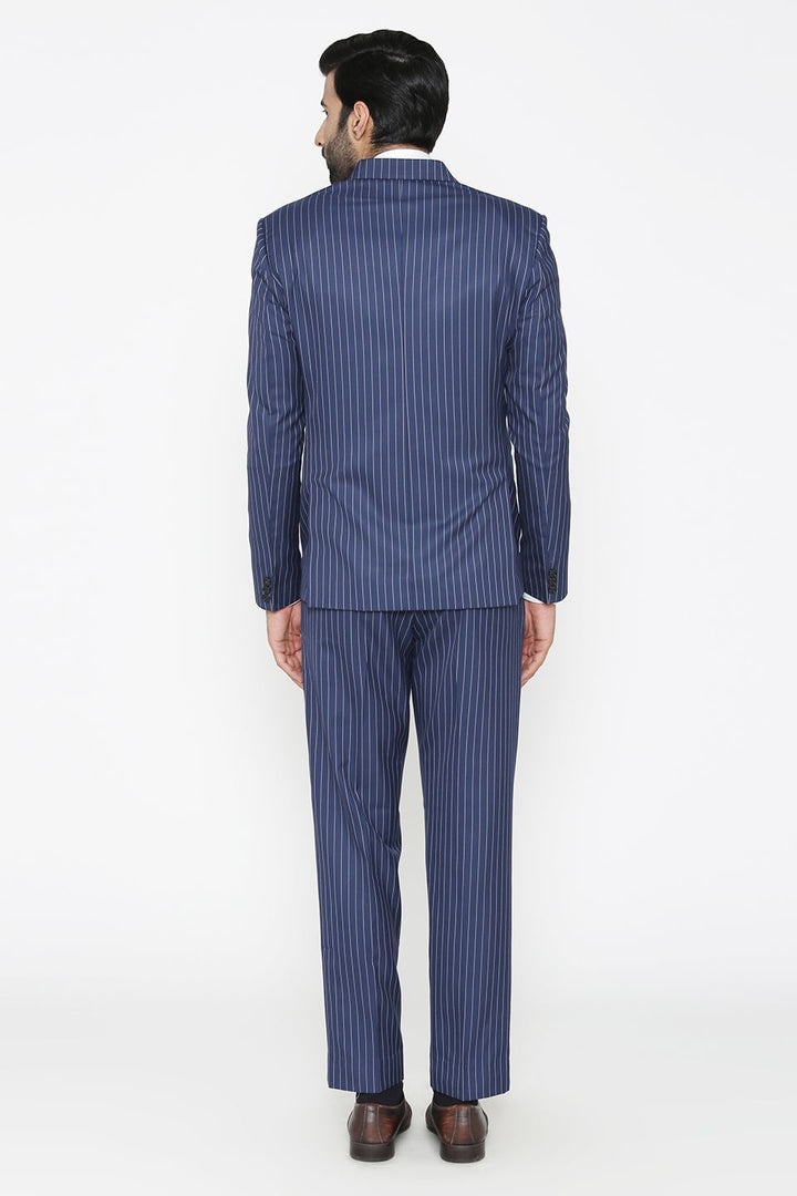 Polyester Cotton Blue Suit