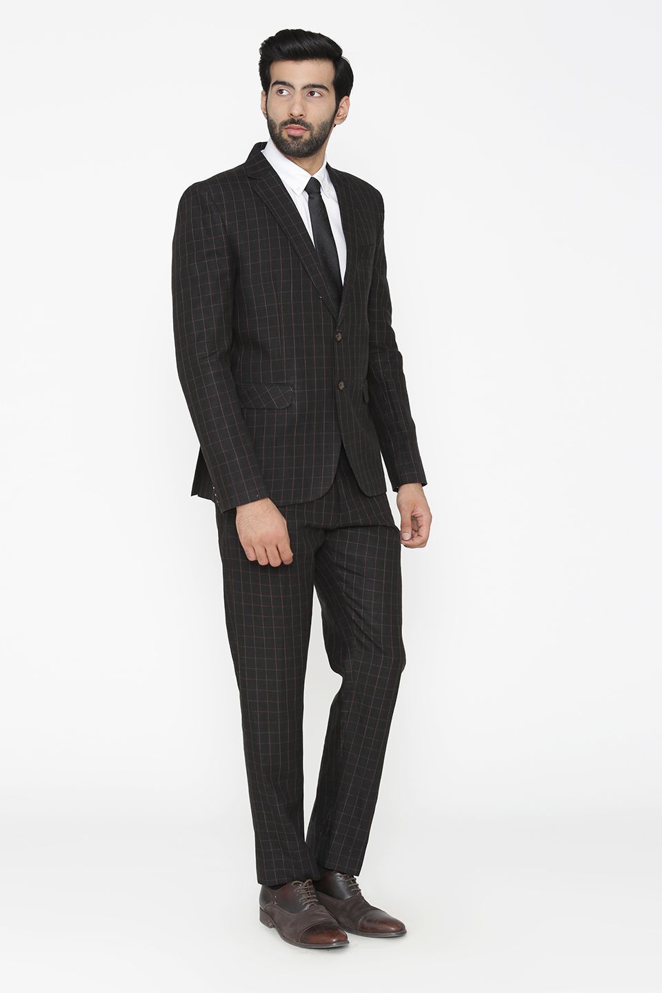 100% Pure Linen by Linen Club Black Suit