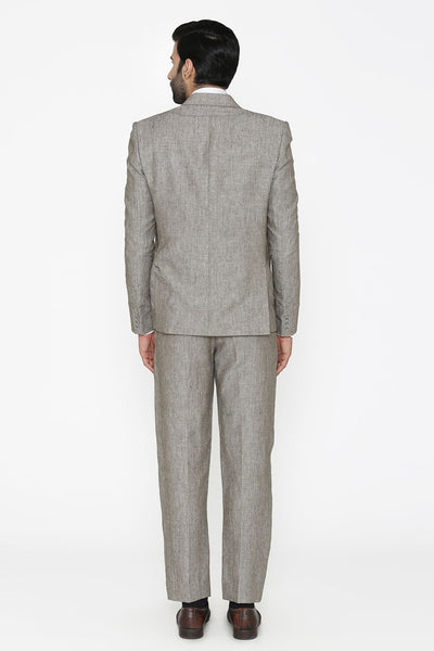 100% Pure Linen by Linen Club Silver Suit