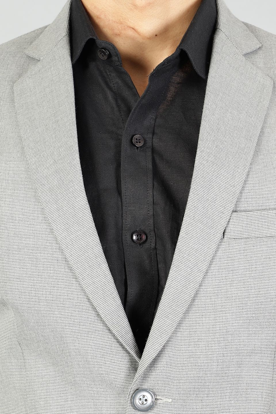 Polyester Cotton Plain Grey Suit