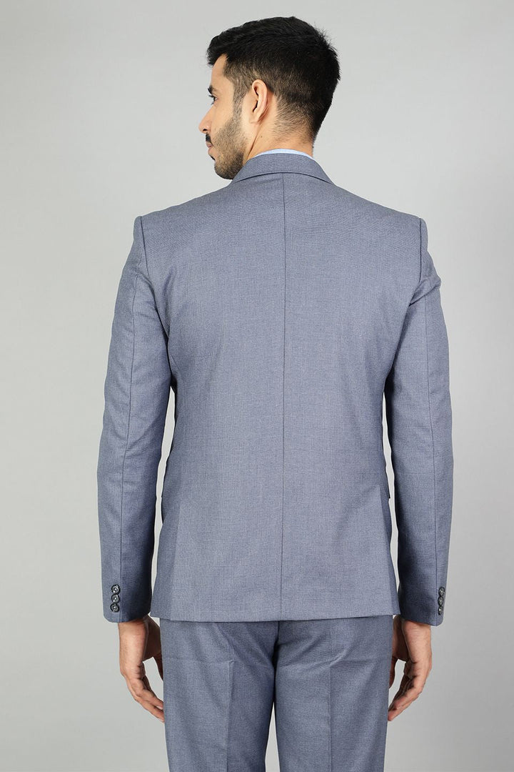 Polyester Cotton Plain Blue Suit