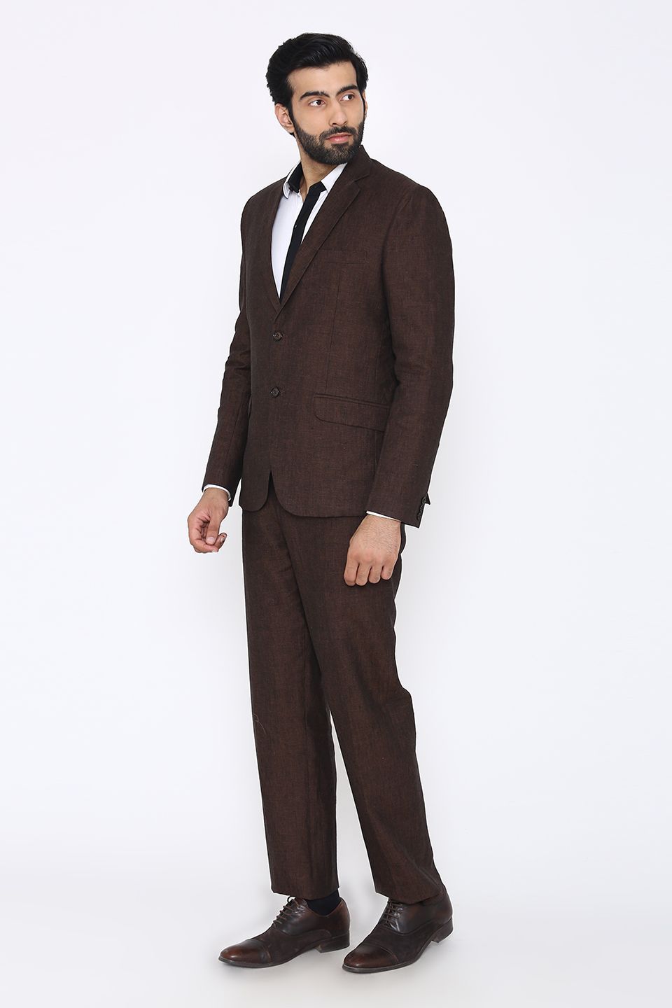 100% Linen Brown Suit