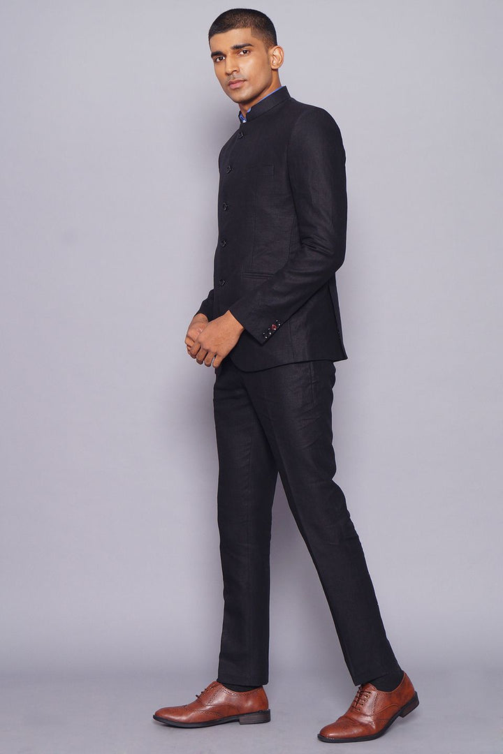 Pure Linen Black Suit