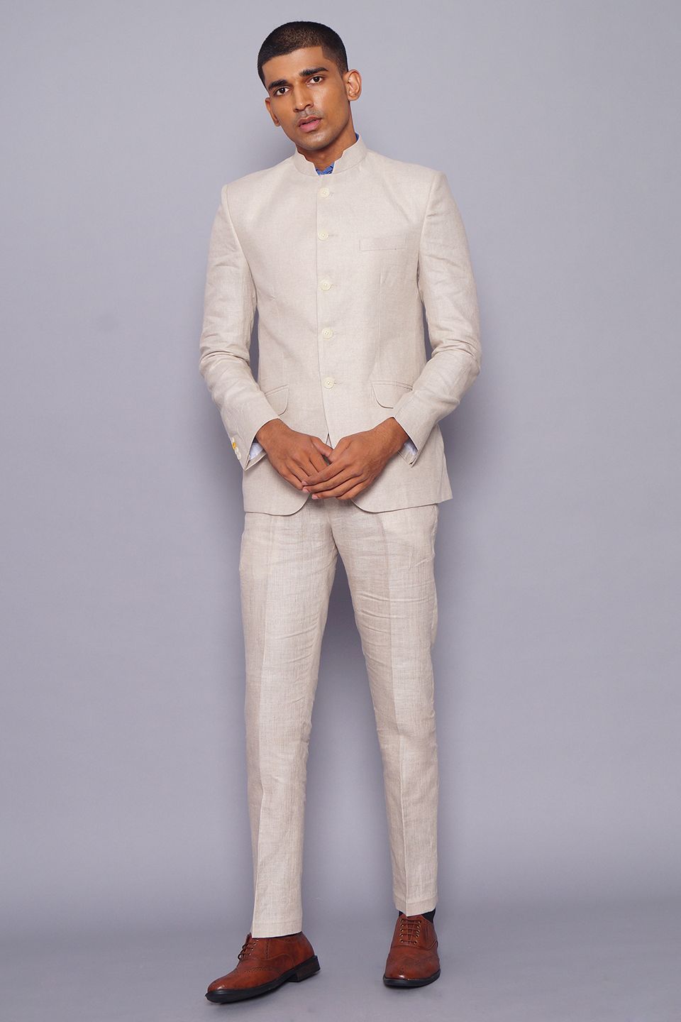 Pure Linen Cream Suit