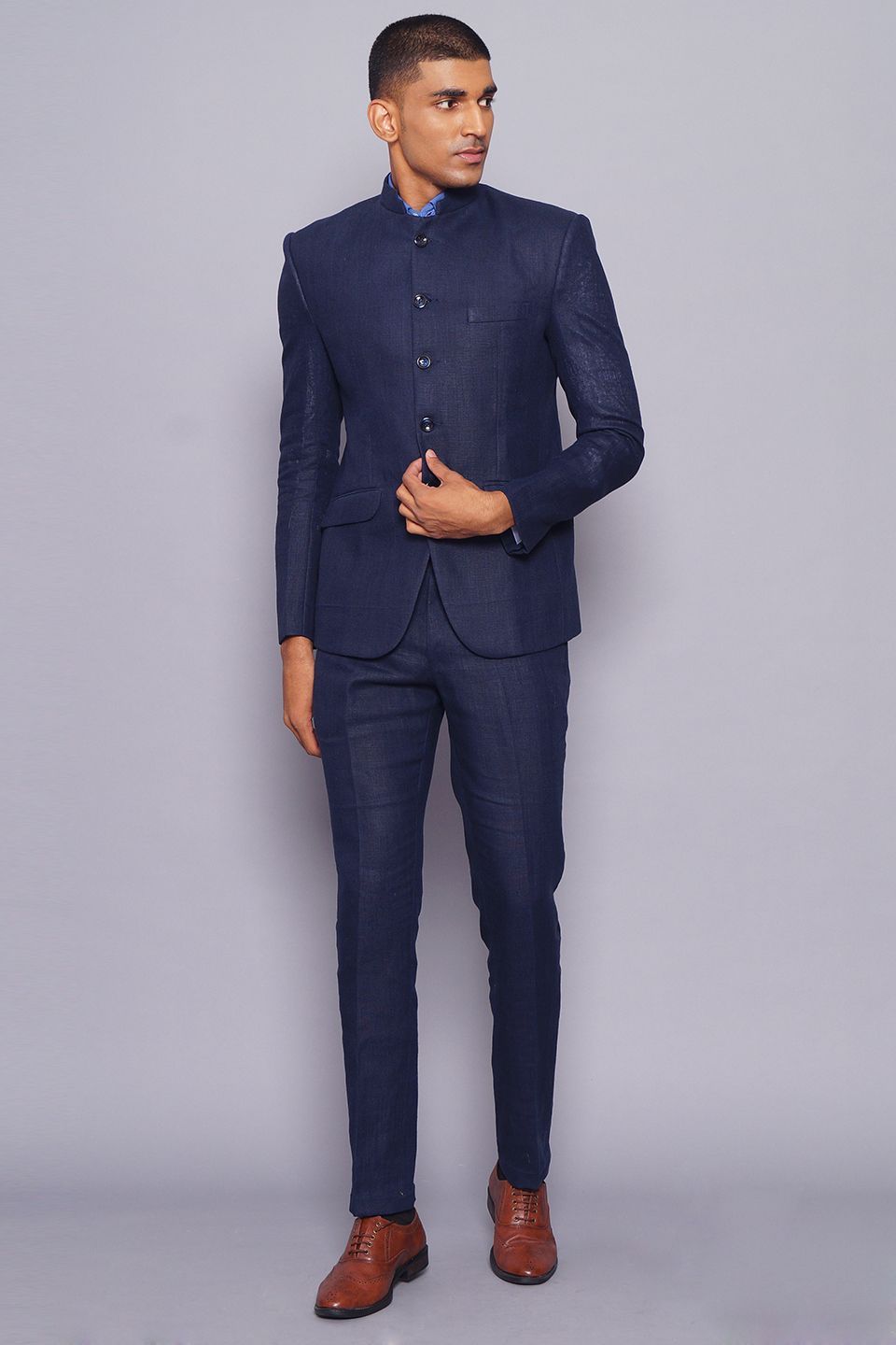 Pure Linen Blue Suit