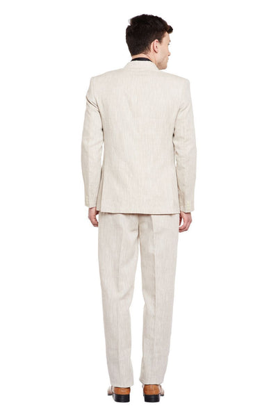 100% Pure Linen Beige Suit