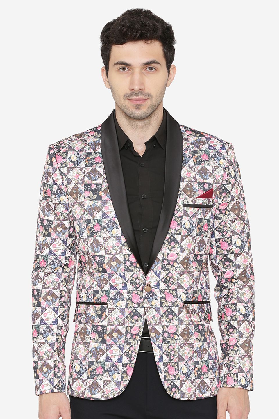 Polyester Fabric MulticolouRed Tuxedo